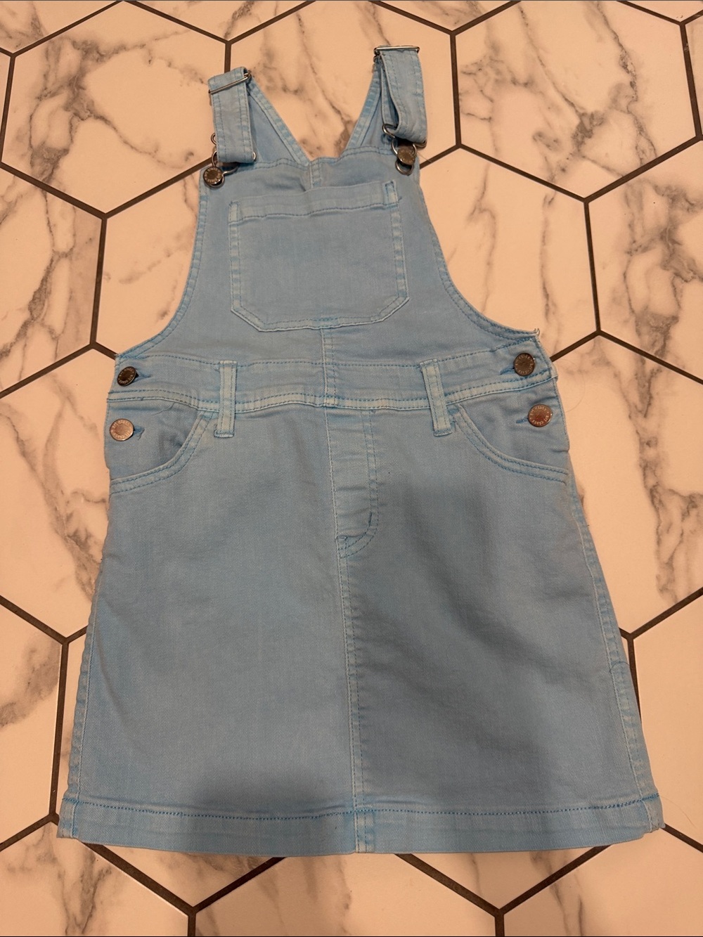 Art Class Light Blue Denim Pinafore Overall Dress Sz 7/8